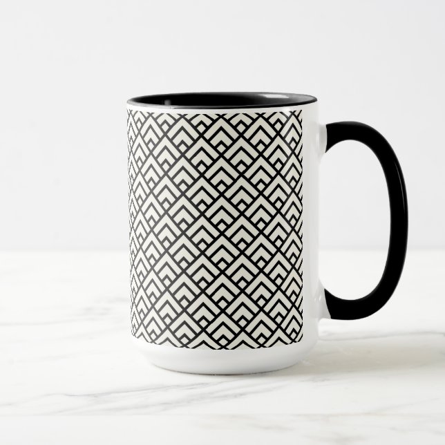 Mug Motif géométrique noir et blanc (Droite)