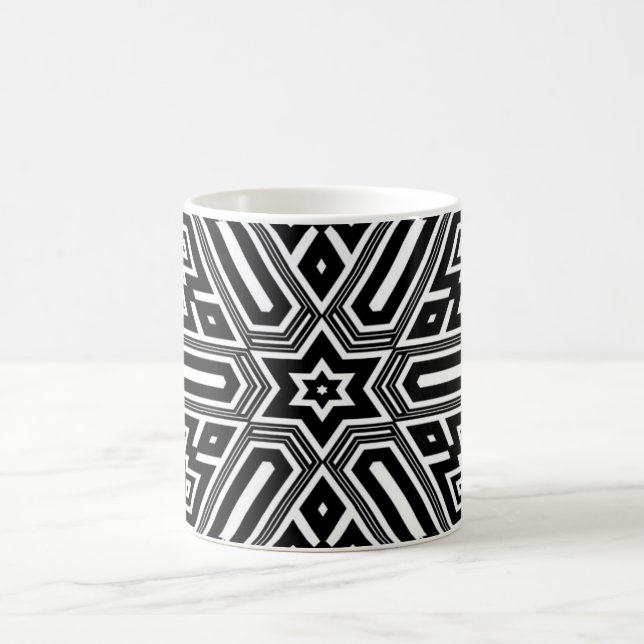 Mug Motif géométrique personnalisé noir et blanc (Centre)