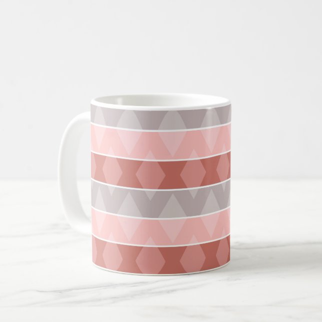 Mug Motif géométrique rétro rayé multicolore (Devant gauche)