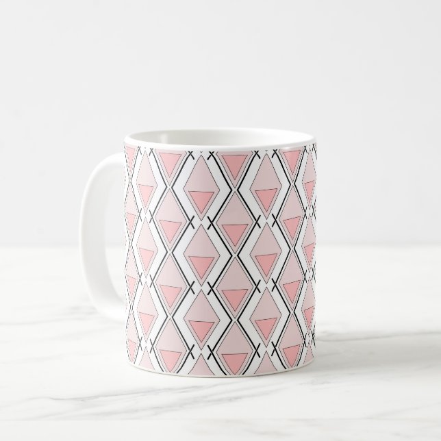 Mug Motif géométrique rose beige (Devant gauche)