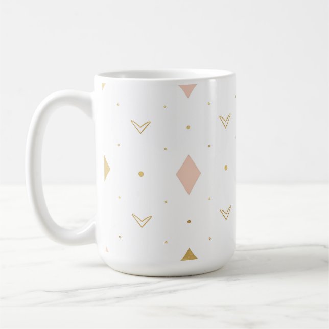 Mug Motif Géométrique Rose Doré (Gauche)