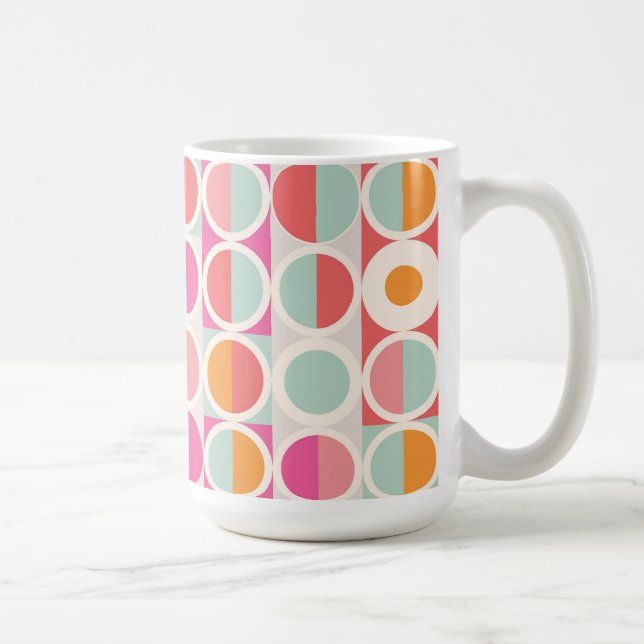 Mug Motif géométrique rose orange (Droite)