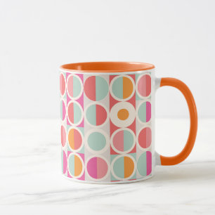 Mug Motif géométrique rose orange