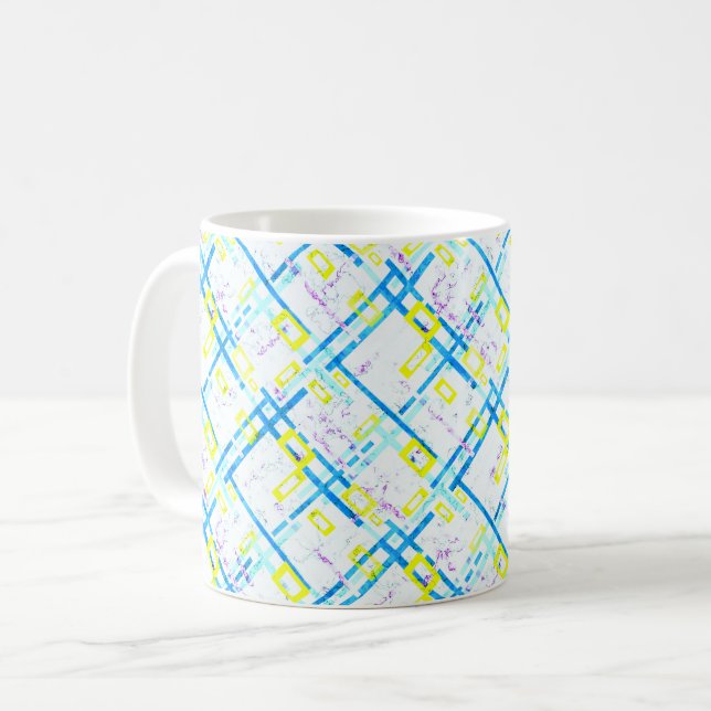 Mug Motif géométrique sans couture couleurs vives rect (Devant gauche)