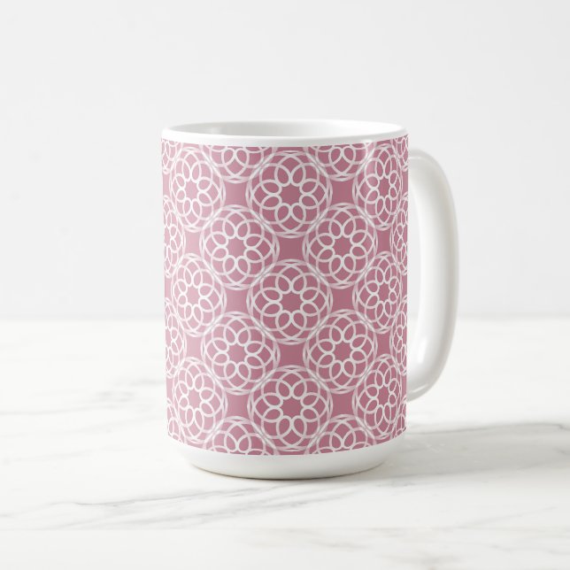 Mug Motif géométrique sans couture rose blanc (Devant droit)