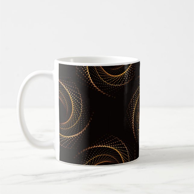 Mug Motif géométrique sans soudure de points d'or (Gauche)