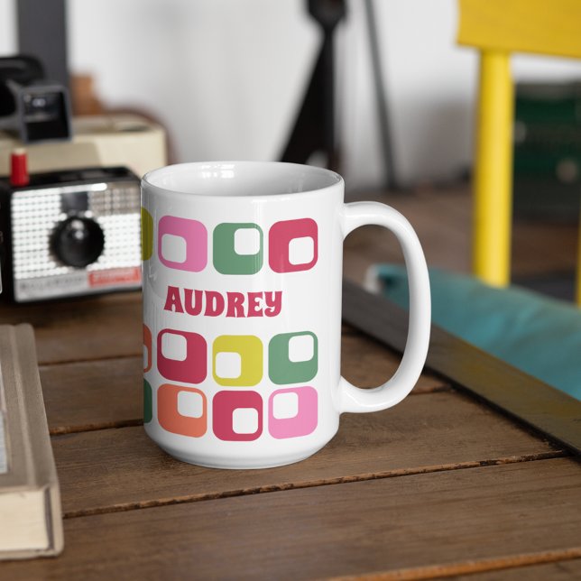 Mug motif géométrique style rétro des années 1970 Pers (Créateur téléchargé)