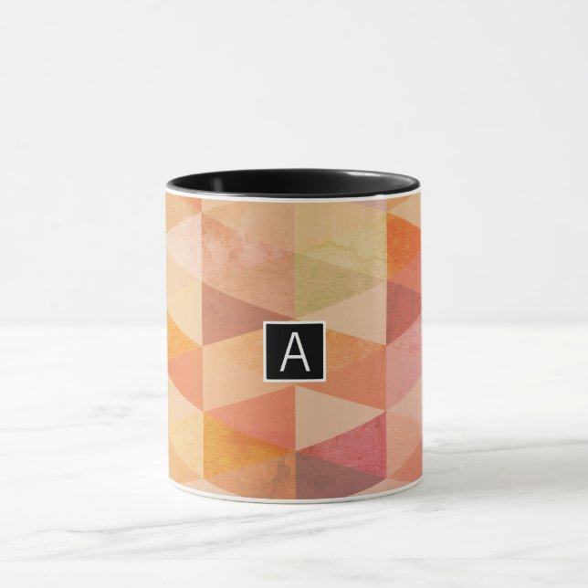 Mug Motif géométrique Triangle doux | Monogrammé (Centre)