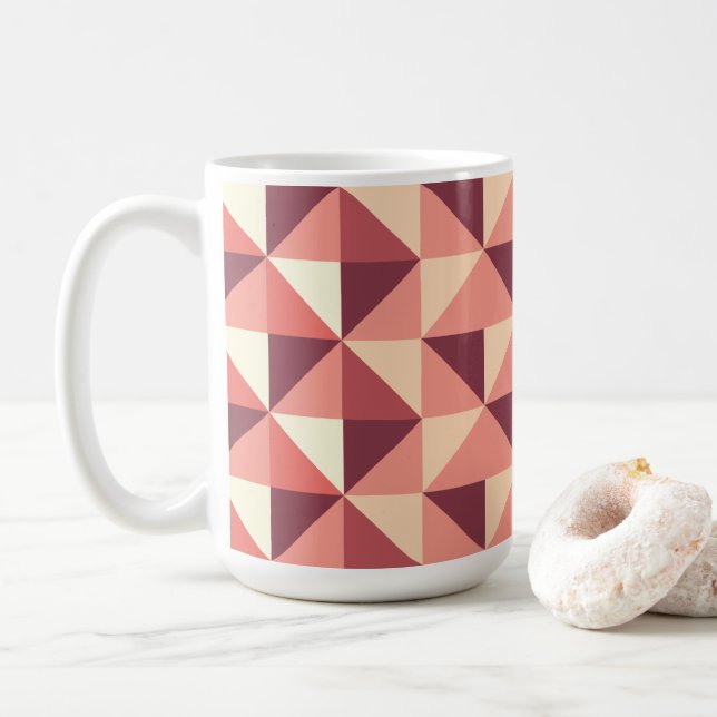 Mug Motif géométrique triangle rose violet (Avec donut)