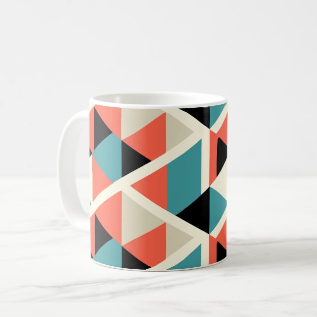 Mug Motif géométrique triangulaire coloré (Devant gauche)