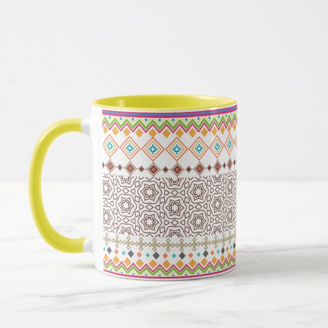 Mug Motif géométrique tribal coloré  (Gauche)
