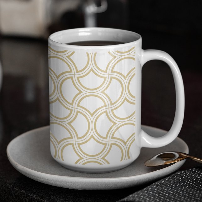 Mug Motif Gold Art Déco en blanc (Créateur téléchargé)