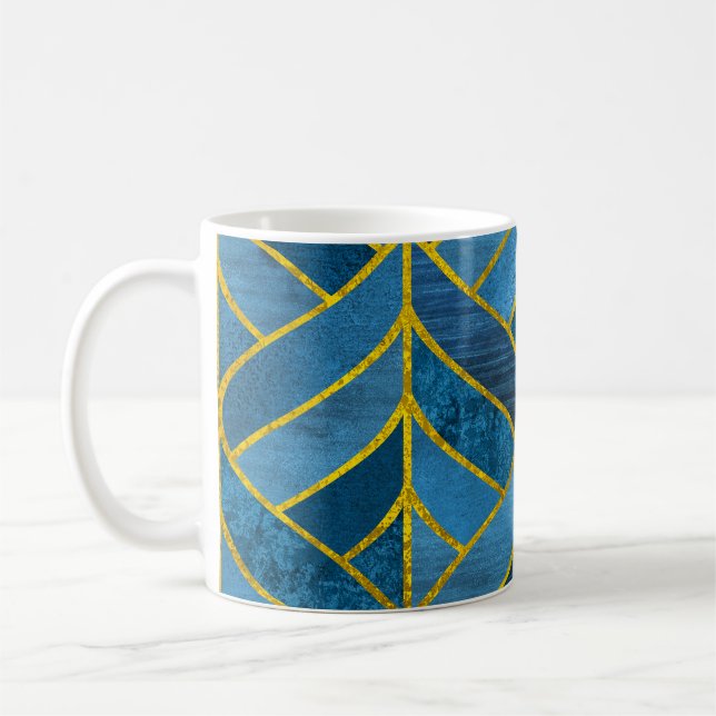 Mug Motif Gold Blue Grunge (Gauche)