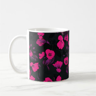 Mug Motif grand vintage fleuri, tulipes stylisées.