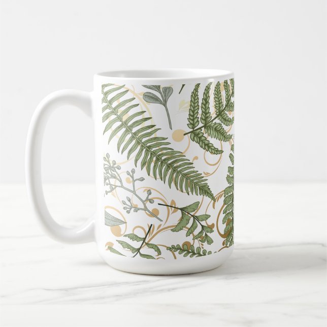 Mug Motif Green et Gold Fern (Gauche)