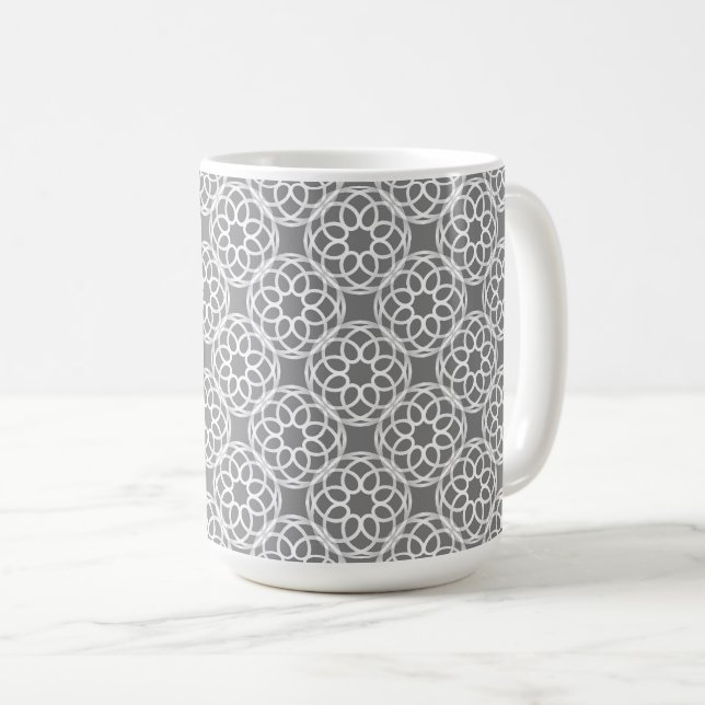 Mug Motif gris blanc géométrique (Devant droit)