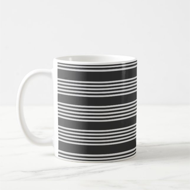 Mug Motif gris clair et charbon cinq bandes (Gauche)