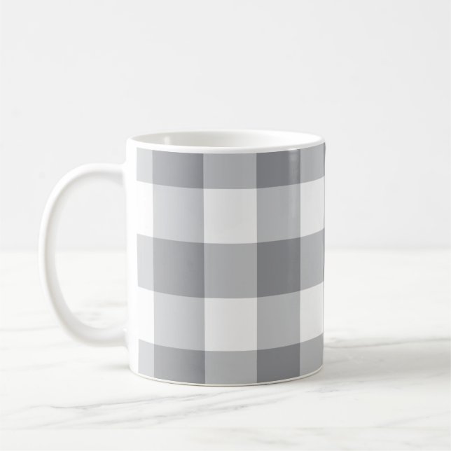 Mug Motif gris En vichy (Gauche)