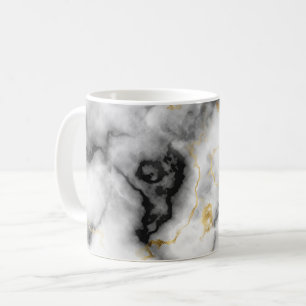 Mug Motif gris noir blanc et or marbre