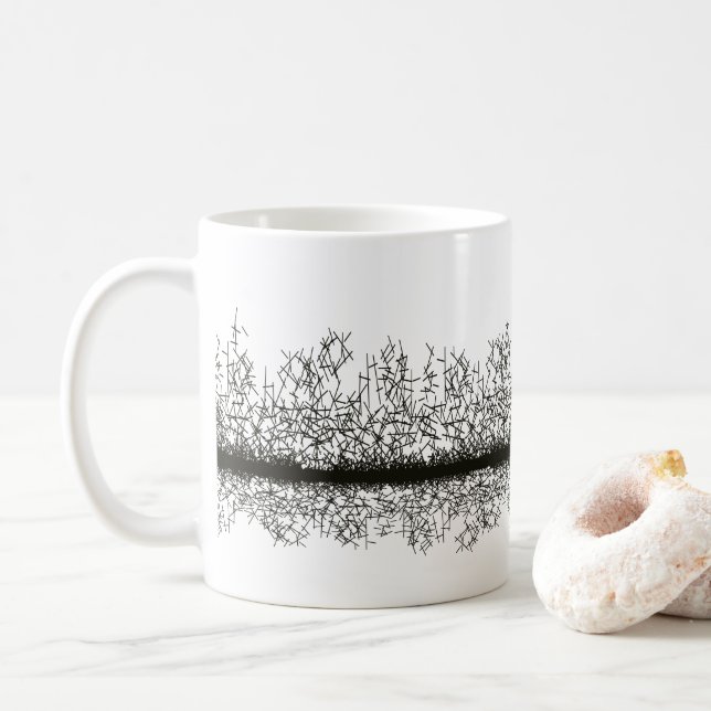 Mug Motif grunge noir et blanc (Avec donut)