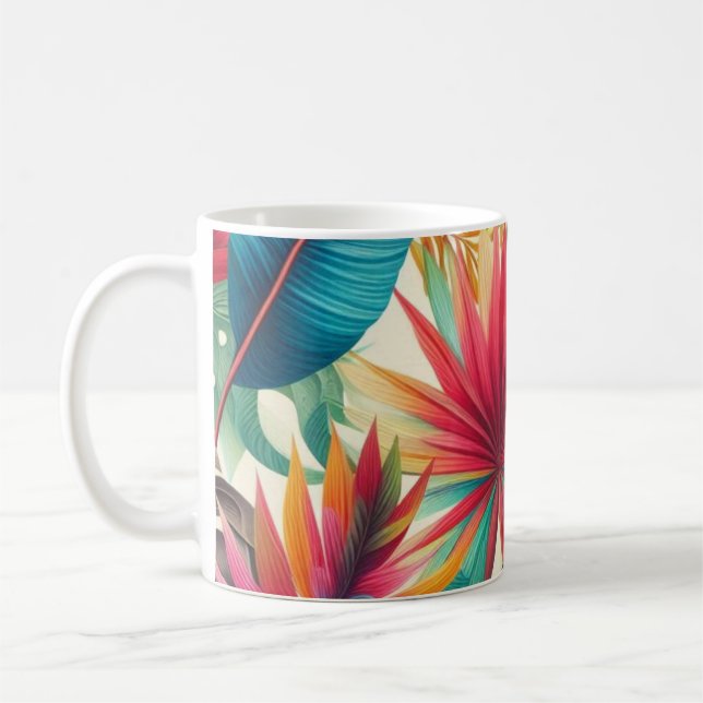 Mug Motif hawaïen Feuille tropical (Gauche)