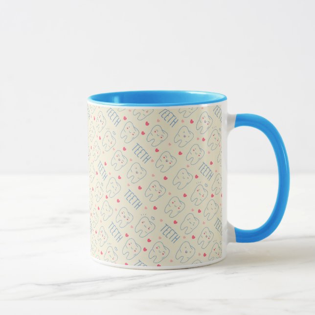Mug Motif heureux en pastel de dents (Droite)