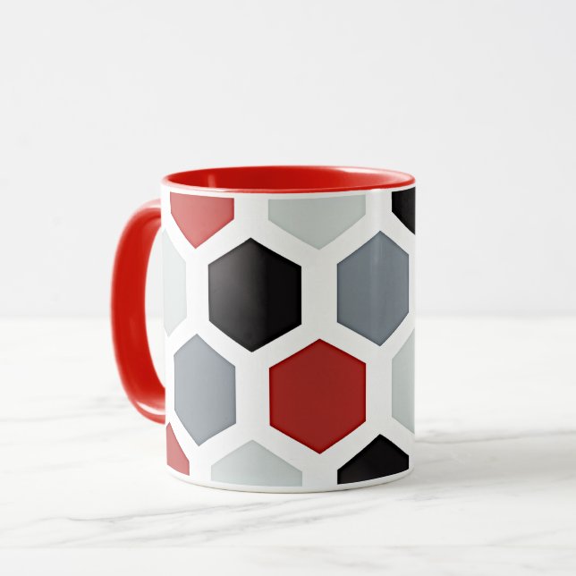 Mug Motif Hexagon d'Art Moderne (Devant gauche)