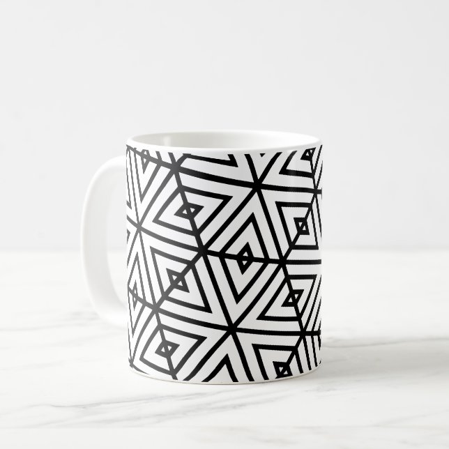 Mug Motif Honeypeb Hexagon blanc géométrique (Devant gauche)