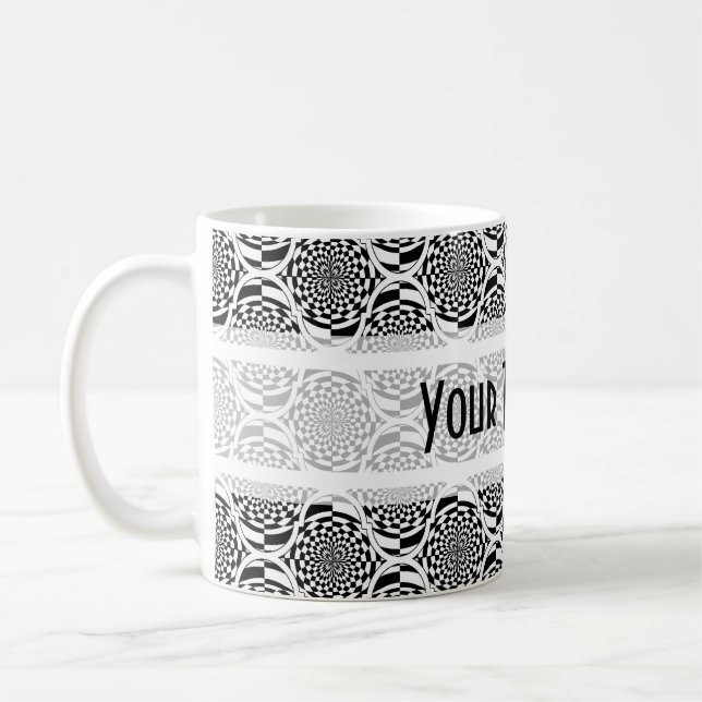 Mug Motif Hypnose noir blanc + votre texte (Gauche)
