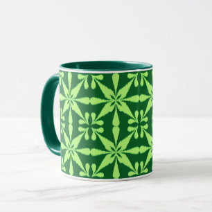 Mug Motif Ikat Star - Vert foncé