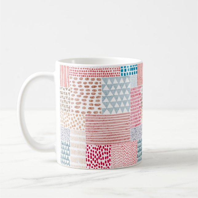 Mug Motif impeccable en style patchwork. D simple (Gauche)
