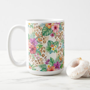 Mug Motif imprimé léopard floral tropical