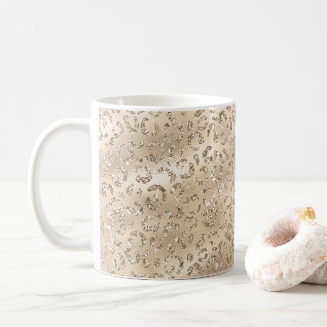 Mug Motif imprimé peau de léopard guépard marron anima (Avec donut)