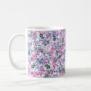 Mug Motif incomparable de fleurs et de baies violettes