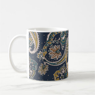 Mug Motif indien traditionnel Paisley sur fond de terr