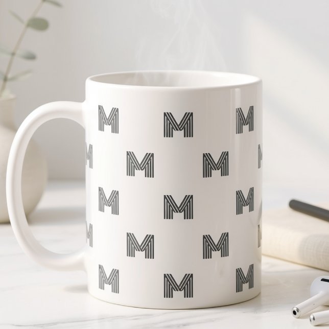 Mug Motif Initial Monogramme Moderne Minimaliste (Créateur téléchargé)