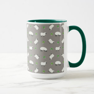 Mug Motif irlandais de shamrock et de moutons