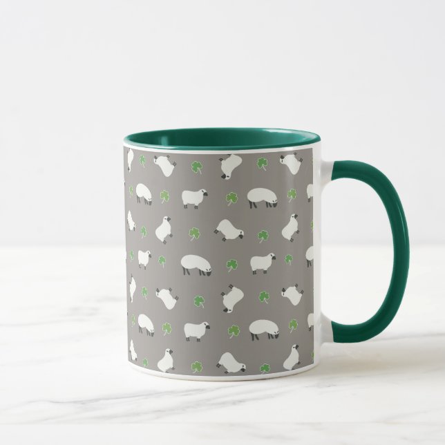 Mug Motif irlandais de shamrock et de moutons (Droite)