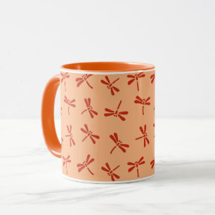Mug Motif japonais de libellules, Mandarin Orange