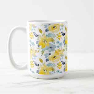 Mug Motif jaune et bleu d'aquarelle