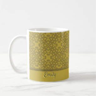 Mug Motif jaune moutarde personnalisé