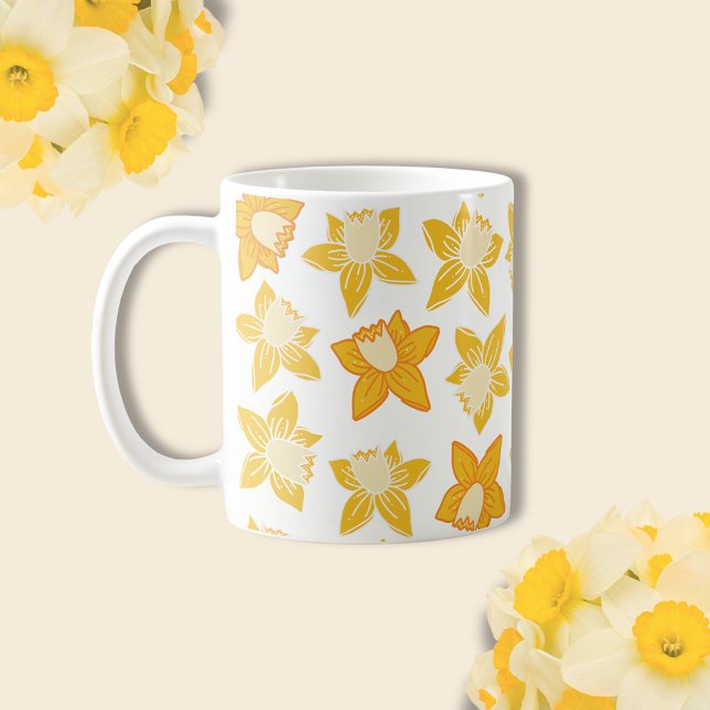 Mug Motif jonquille de ressort (Daffodil spring floral coffee mug)