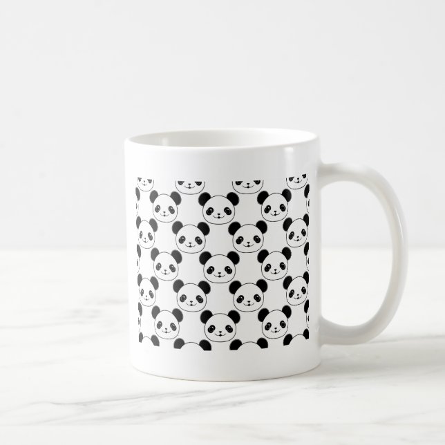 Mug Motif Kawaii Panda En Noir Et Blanc (Droite)