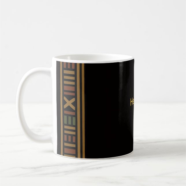 Mug Motif Kente en or africain (Gauche)