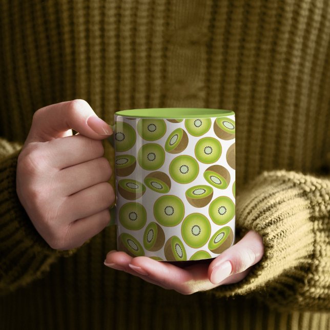 Mug Motif Kiwi coupé (Kiwi Pattern Lime Green Mug)