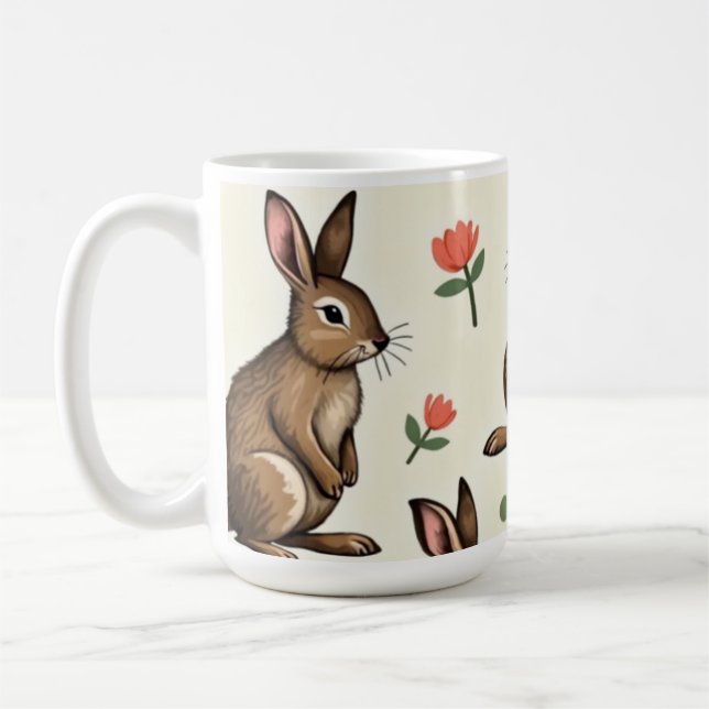 Mug motif lapin vintage (Gauche)