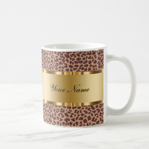 Mug Motif Leopard de la moisissure de café Monogramme