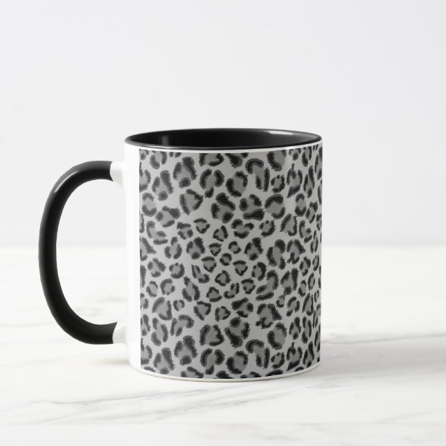 Mug Motif léopard noir et gris, motif guépard (Gauche)