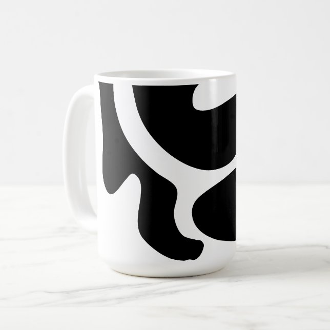 Mug Motif libre noir et blanc moderne (Devant gauche)