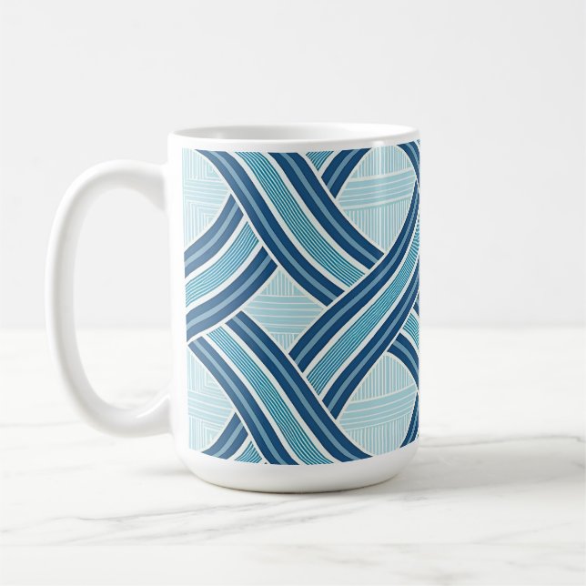 Mug Motif Lignes Bleues (Gauche)